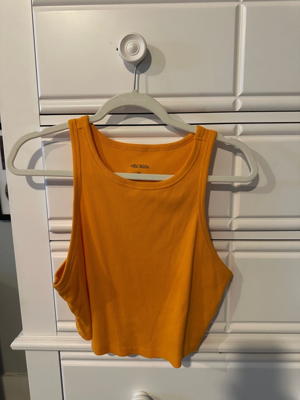 Wild fable bright orange ribbed tank top